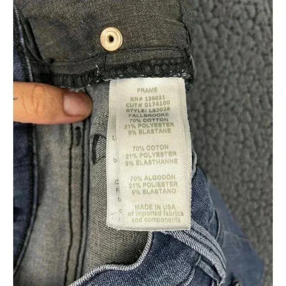 Frame Blue Denim Jeans Sz 26 Le Skinny Mid Rise Fallbrooke Cotton Blend Women's - Picture 6 of 10